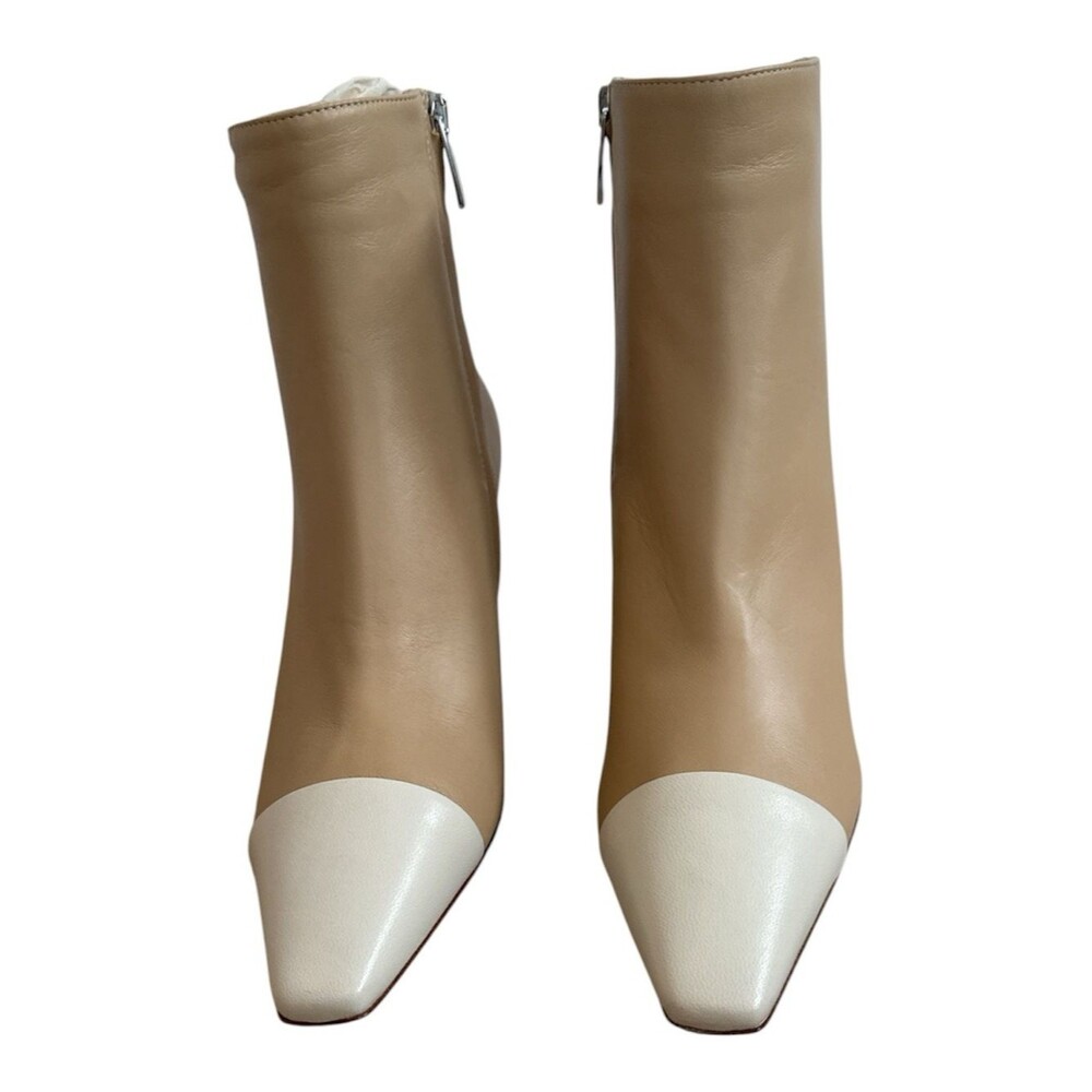 Gianvito Rossi Lucy Tan and White Women's Leather Ankle Boots 7.5 NWT